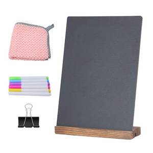 lot 2112 image: NEWNEWSHOW 8.7x12 Inch Chalkboard Signs, Erasable Message Blackboard Sign with Wood Base for Shop Wedding Kitchen Home Party Decoration (1 Pack 8.7x12)
