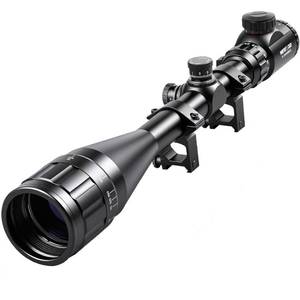 lot 2125 image: WIPBOTE 6-24x50 Illuminated Rifle Scope with 20mm Picatinny Rail Mount for Rifle Hunting - Red Green Reticle