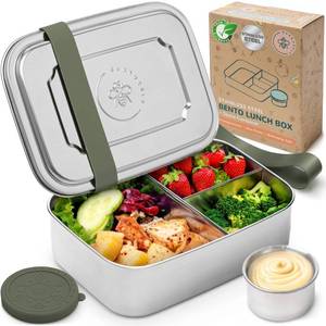 lot 2126 image: Stainless Steel Bento Box  Condiment Container - Sage, 47oz  1.4 L