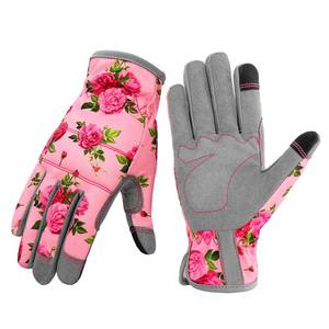 lot 2142 image: YRTSH Leather Gardening Gloves for Women, Flexible Breathable Garden Gloves