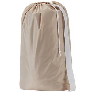 lot 2150 image: HOMEST XL Nylon Laundry Bag with Strap, Large Dirty Clothes Organizer, Easy Fit a Laundry Hamper or Basket, Can Carry Up to 4 Loads of Laundry, Beige