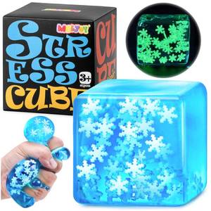 lot 2473 image: Squishy Fidget Toys Adults Stress Cube - Glow in The Dark Snowflakes Sensory Toys for Kids with Autism Stress Balls for Kids Teens Squeeze Squishy Toys Easter Basket Stuffers