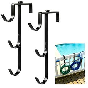 lot 2481 image: A 2Pack 3-Tier Pool Fence Hooks for Pool Equipment, Metal Pool Pole Hanger