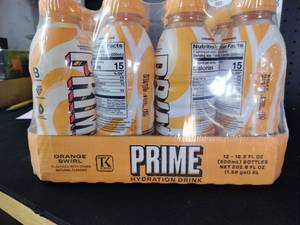 lot 7448 image: Prime Hydration Drink Orange Swirl 12-Pack 16.9 FL OZ (500mL) Bottles