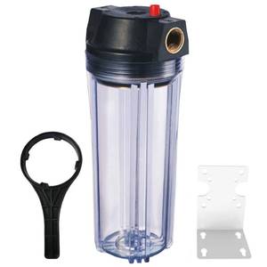 lot 7450 image: Geekpure 10 Inch Whole House Slim Water Filter Housing - 34NPT Brass Port