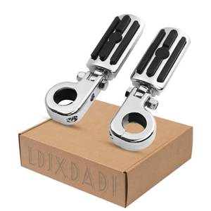 lot 7457 image: LDJXDADI 1.25 Highway Footpegs, Adjustable Footrest Mounting P-Clamps Compatible with Harley Sportster Touring Softail Dyna Honda Kawasaki Suzuki Yamaha with 1-14 Engine Guard��Chrome��