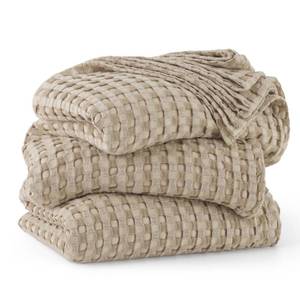 lot 7458 image: Bedsure Cooling Cotton Waffle Oversized King Blanket - Lightweight Breathable Blankets Rayon Derived from Bamboo for Hot Sleepers, Luxury Throws for Bed and Sofa, Warm Taupe, 120x96 Inches