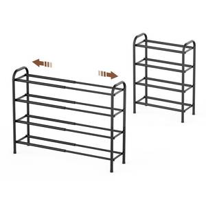 lot 7464 image: Gonfoam 4-Tier Expandable Shoe Rack,Adjustable Shoe Shelf Storage Organizer Heavy Duty Metal Free Standing Shoe Rack for Entryway Closet Doorway (Black)