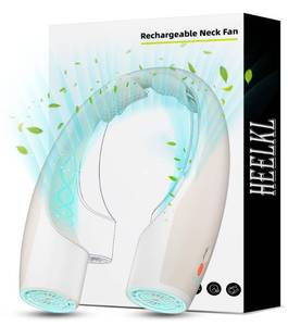 lot 7472 image: Heelkl AI Neck Fan, 4 Speeds Adjustable Portable Personal Fan Rechargeable, 4000 mAh Battery Faster Cooling Wearable Fan, Ultra Quiet for Home, Office, Travel, Outdoor - Champagne