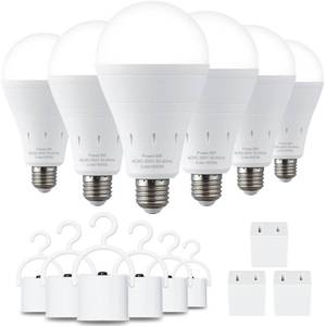 lot 7481 image: DEBAOBULB 6 Pack Rechargeable Emergency Light Bulbs, Battery Powered LED Light Bulb 6000K Daylight E26 120 Volt 9W 60W Equivalent with 1200mAh for Home Power Outage Camping Hurricane