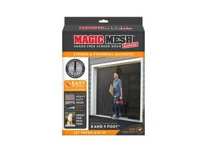 lot 7506 image: Magic Mesh Garage Door Screen, Black  Magnetic Closure, Breezy Net, Mosquito & Bug Screen for Standard 2 Door Garage, Kid & Pet Friendly  Size 109 x 84.5 (Pack of 1)