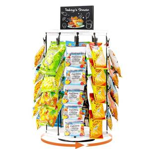 lot 7521 image: Pinzoveco Chip Rack Display Stand, 5-Tier 360° Rotating with 40 Clips