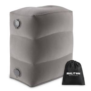 lot 8342 image: Inflatable Travel Foot Rest Pillow, Kids Airplane Bed, Adjustable Height Leg Pillow for Air Travel, Make a Flat Bed for Kids and Toddlers, Great for Airplane, Train, car��Grey, 1 Pack��