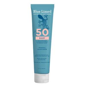 lot 8356 image: Blue Lizard BABY Mineral Sunscreen with Zinc Oxide, SPF 50, Water Resistant, UVAUVB Protection with Smart Cap Technology - Fragrance Free, 5 oz. Tube