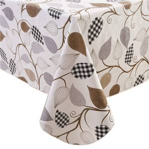 lot 8361 image: Pioggia Vinyl Tablecloth with Flannel Backed Waterproof Oil-Proof PVC Table Cloth Wipeable Spill-Proof Plastic Table Cover for Indoor and Outdoor(Leaves, 60 x 102 Inch Rectangle)