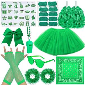 lot 8369 image: Ramede 21 Pcs Green Spirit Wear Girls red Team Spirit Day Accessories