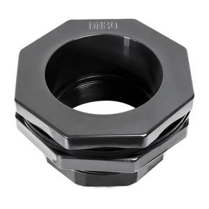 lot 8395 image: 3 Inch PVC Bulkhead Fitting (NPT Threads) for Water Tank Pipe Connector