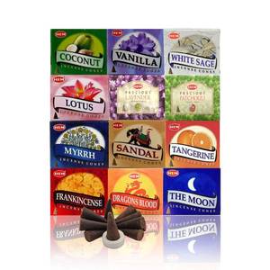 lot 8413 image: Hem 12 Assorted Boxes of Incense Cones, (120 Total) Natural Fragrance for Aromatic Rooms  Odor Remover Incense for Stress Relief & Relaxation (Assorted 3)