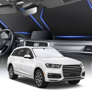lot 8421 image: SINGARO 300T Universal Car Windshield Sun Shade, Foldable Reflective for Windshield & Window Shades with Overlapping Design, Car Interior Accessories (58 L x 32 W)