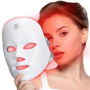 lot 9773 image: SUERBEATY Red Light Mask For Face, 7-1 Colors Red Light Face Mask, Facial Skincare At Home, Cordless, Portable and Rechargeable