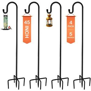 lot 9774 image: Ottsuls Shepherd-Hooks Adjustable for Bird-Feeder Lantern Plant-Hook Garden-Stake - Plant Stand Hanger for Outdoor Flower Basket, Bird Feeder Hanger Weddings Decor
