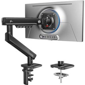 lot 9787 image: HUANUO FlowLift Pro Monitor Arm for 13��32 Screens, MechaSpring Monitor Mount, Fully-Adjustable Monitor Stand with TiltSwivelRotation, Tool-Free VESA Mount, C-ClampGrommet Base, Max Load 19.8 lbs