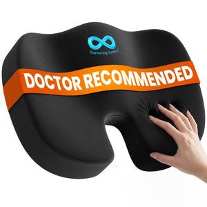 lot 9789 image: Everlasting Comfort Doctor Recommended Memory Foam Seat Cushion for Office Chairs & Car - Ergonomic Office Desk Accessories - Cushions for Tailbone Pain Relief, Sciatica (Black, Large)