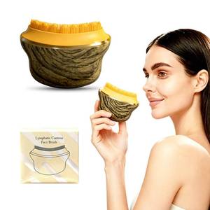 lot 10321 image: AAJP Lymphatic Drainage Face Brush, Silicone Facial Cleansing & Lymphatic Massager, Manual Scrubber for Depuffing & Jawline Sculpting, Silicone Bristles for Face Massage & Glowing Skin