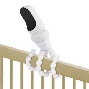 lot 10328 image: Flexible Tripod Baby Monitor Mount for Owlet Cam, Owlet Cam 2 and Owlet Dream Sight (Gen 3) Smart Video Baby Monitor, Attach Your Baby Camera Wherever You Like Without Tools or Wall Damage - White