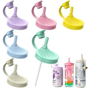 lot 10332 image: 6 Pack Silicone Soda Can Lids with Straws,Spill Proof Reusable Can lids for Standard Cans,BPA-Free Can Covers for Soda,Energy Drink,Juice,Beer,Perfect for Home,Camping,Driving,Sports,Party&Travel