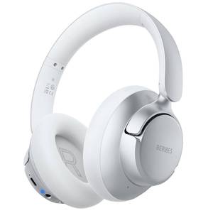 lot 10347 image: BERIBES Upgraded Hybrid Active Noise Cancelling Wireless Headphones with Transparent Modes,70H Playtime Bluetooth Headphones Wireless with Mic, Deep Bass,3.5MM Cable,Soft-Earpads,Fast Charging-Silver