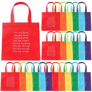 lot 10368 image: Coume 24 Sets Back to School Gift Bags for Students Bulk Inspirational Rainbows Party Favor Bag Welcome to Kindergarten Gift for Student for Preschool Primary School Classroom Prize (Classic)