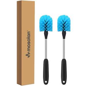 lot 11917 image: MOSOLAN Stainless Steel Water Bottle Cleaning Scrubbing Brush, 13 in