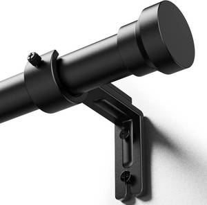 lot 11921 image: YaFex Curtain Rods 32-144 Inch, Heavy Duty 1 Inch Adjustable Curtain Rod for Windows, Black Extra Long Window Treatment Rods, Modern Design, Easy Installation