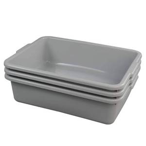 lot 11927 image: Ggbin Plastic Dish Tubs, Commercial Bus Tote Box, 3-Pack(Grey, 13L)