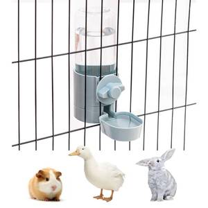lot 11934 image: Rabbit Water Bottle 17 OZ Bunny Hanging Water Fountain Automatic Guinea Pig Water Dispenser No Leak Drinking Feeder for Bunny Chinchilla Hamsters Cat Dog Small Animals (Blue)
