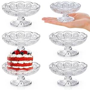 lot 11944 image: Nagpew 6 Pack Mini Glass Cake Plate, 4 Inch Dainty Cake Serving Platter