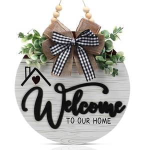 lot 11952 image: 12 Inch 3D Welcome Sign for Front Door- Farmhouse Welcome Door Sign for Front Porch Decor��Wooden Door Decorations Outdoor Hanging Home Signs��Door Wreaths for Front Door Outside All Season