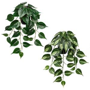 lot 11957 image: DILATATA 2 Pack Artifitial Hanging Plants 18 Fake Devils Ivy Golden Pothos Plants, Hanging Potted Plants for Home Office Bedroom Indoor Outdoor Decor