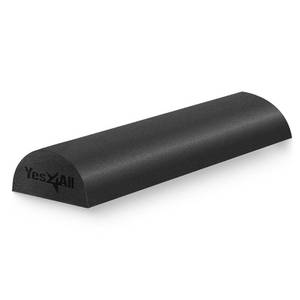 lot 11960 image: Yes4All Half Foam Roller, PE Material, Medium Firm, Back Roller for Stretching, Mobility, Yoga & Pilates, Black, 12 Inch