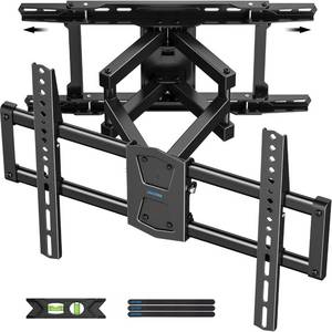 lot 11965 image: USX STAR Full Motion TV Wall Mount 24 inch Studs for Most 42-86 Inch TVs, Adjustable TV Wall Mount Swivel and Tilt, Loading 110 LBS, Max VESA 600x400mm, Fits 16, 18, 24 Studs (Slight Use)