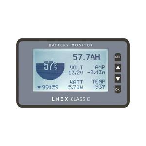 lot 11971 image: LNEX 500A Battery Monitor with Shunt, 3 Backlight Screen RV Monitor with Programmable Alarm for 8-120V Lifepo4, Lithium, Gel, Flooded Battery