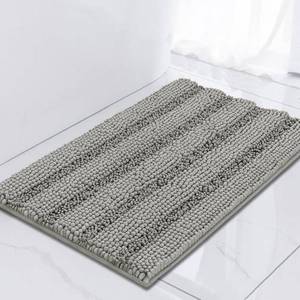 lot 12252 image: Turquoize Chenille Bath Rugs Shaggy Bathroom Rugs Non Slip Bath Mat 17 x 24 Dove Bath Rug for Bathroom Extra Soft and Absorbent Area Rug, 17x 24, Dove