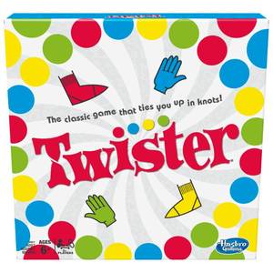 lot 12281 image: Hasbro Twister Party Classic Board Game for 2 or More Players,Indoor and Outdoor Game for Kids 6 and Up,Packaging May Vary (Used)