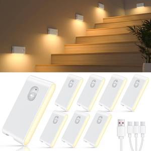 lot 12282 image: WILLED Rechargeable Night Light,Warm White Motion Sensor Stair Light Indoor