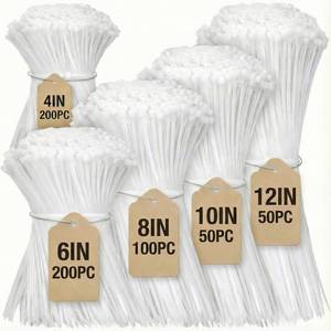 lot 12290 image: Cable Zip Ties,600 Piece Self-Locking Nylon Cable Ties,Assorted Sizes 4681012-Inch,Multi-Purpose Wire Management Plastic Ties,Perfect for Home,Garden,Office,Travel and Workshop.White