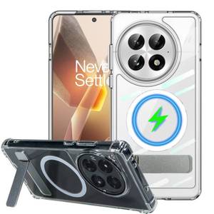 lot 12294 image: condgood for OnePlus 13 Case Clear Compatible with MagSafe, Built-in Flat Metal Kickstand & Strong Magnetic, Thicken Bumper Frame Military Grade Protection, Anti-Yellowing Phone Cover for One Plus 13
