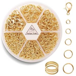 lot 12295 image: Handyman Crafts Jump Rings Kit With1000PCS Open Jump Rings 40PCS 12mm Lobster Clasps and Jump Rings Opener for Jewelry Making Keychains and Necklace Repair (Gold) (Used)