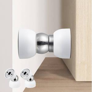 lot 12335 image: TOPTAKE Powerful Magnetic Door Stopper - 2 Pcs Stainless Steel Mini Door Stop, Heavy Duty Magnetism Door Holder for Bedroom, Bathroom, Kitchen, Home, Office (White)