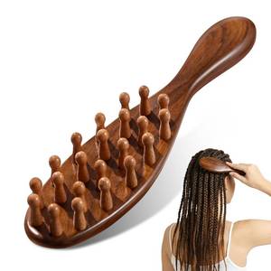 lot 12360 image: Natural Sandalwood Loc Brush - Ergonomic Dreadlock Detangling Hairbrush Wide Tooth for Microlocs & Sisterlocs, Wooden Scalp Massager Tool for Hair Growth, Hair Styling for Men & Women